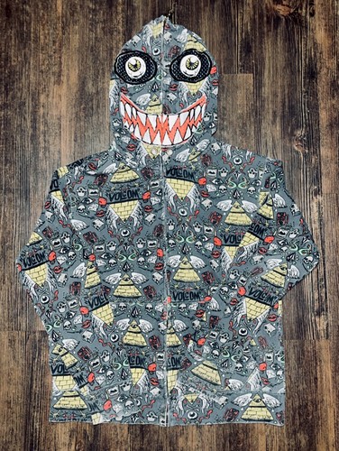 Gray Y2K Volcom Co OP Sheckler Limited Edition Full Zip Hooded Face Sweatshirt - Picture 4 of 5
