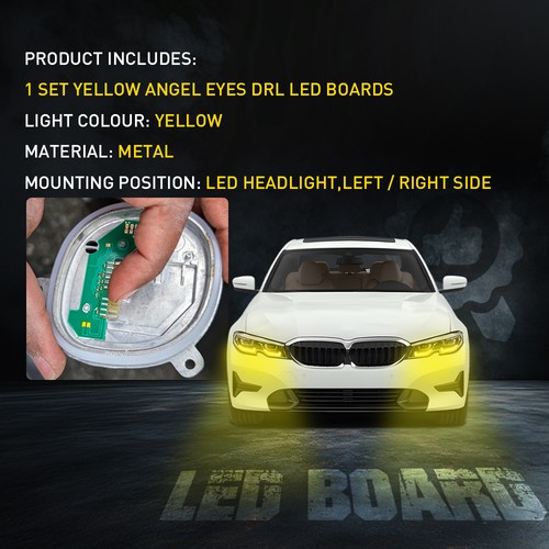 Yellow DRL Fits For BMW G20 330e 330i M340i Daytime Running Light LED Boards US - Picture 6 of 11
