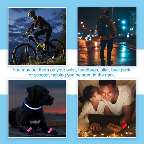 12 Pcs Reflective Slap Bands, Reflector Band Snap Bracelet Fluorescent Green - Picture 5 of 7