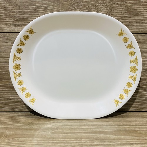 Gold Butterfly Corelle Large Oval Serving Platter Approx. - 12 ¼” x 10” - Picture 1 of 8