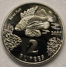 Cocos Keeling Islands 2 rupees 2023 Ornate Butterflyfish Uncirculated 
