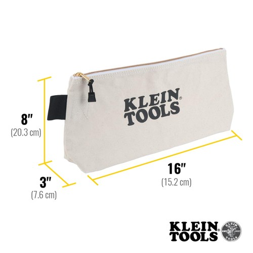 Klein Tools Bolsa de herramientas con cremallera de lona de 16 pulgadas organizador de alta resistencia para herramientas grandes - Imagen 3 de 13