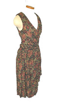 LAUREN Ralph Lauren Black Floral Sleeveless 100%Viscose Women Dress Size XS