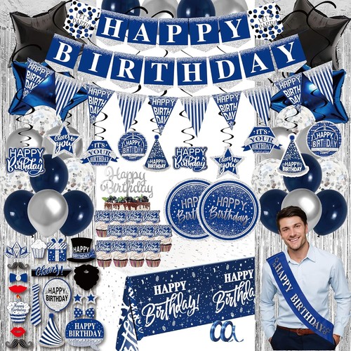 Vibrant Blue & Silver Birthday Decorations - 89pcs for Memorable Celebrations - Picture 10 of 10