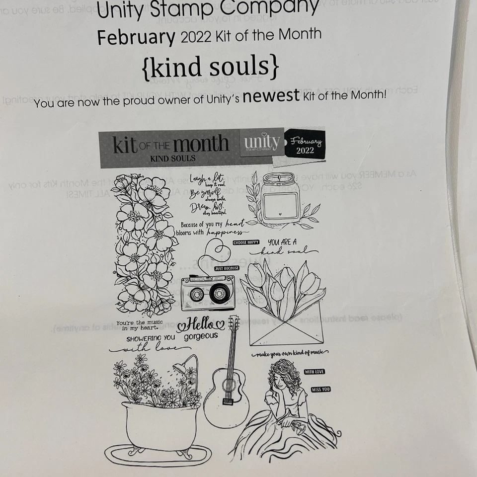 Unity Stamp Company Lot of Kind Souls Smile Wider Laugh Longer Rubber Stamps - Image 3 of 4