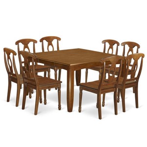 East West Furniture PFNA9-SBR-W 9-Piece Formal Dining Table Set