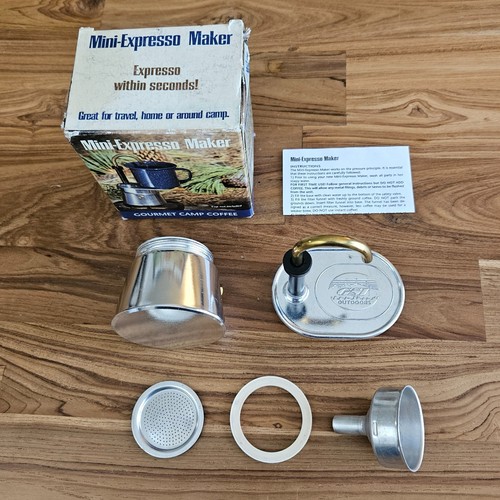 Vintage GSI Outdoors Mini Espresso Maker Gourmet Camp Coffee Moka Pot Made in It - Picture 4 of 6