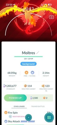 Moltres With  Background - Pokemon Go