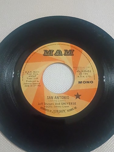 JEFF STURGES & UNIVERSE: san antonio / mono MAM 7" Single 45 RPM - Foto 3 di 3