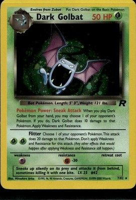 Dark Golbat (7) Unlimited Holofoil Holo Rare Team Rocket 07/82 LP