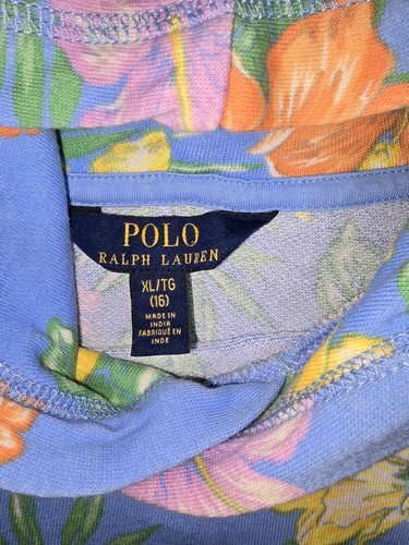 Polo Ralph Lauren Girls Floral Terry Hoodie Hibiscus Size XL (16) NWT - Picture 4 of 9