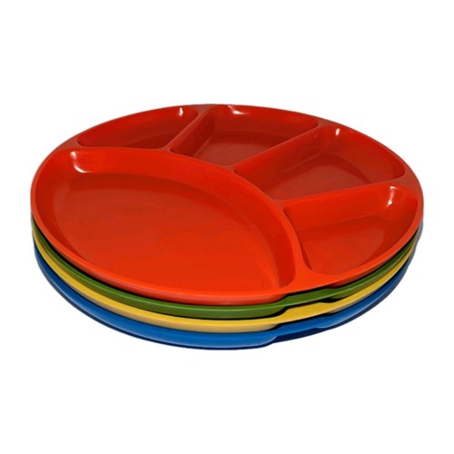 x4 Set Piatti Vintage Melamina Divisi Snack Sushi MCM JAPAN Arancione Blu Verde Giallo - Foto 3 di 13