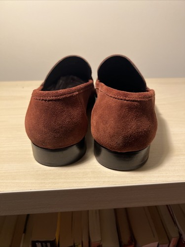 Bruno Magli Pittore Men’s Cognac Suede Dress Loafers Shoes Sz US 11.5M Italy - Picture 5 of 6