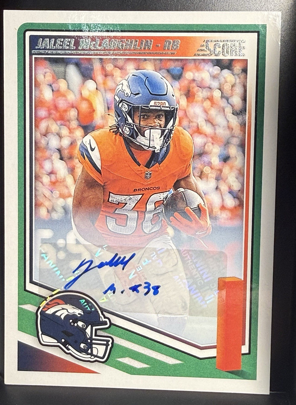 2025 Panini Score - Jaleel McLaughlin Denver Broncos Autograph #54