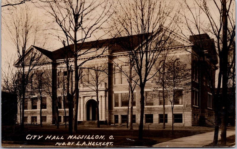 PC6632 OH Ohio Massillon City Hall Building Stark County Postcard RPPC