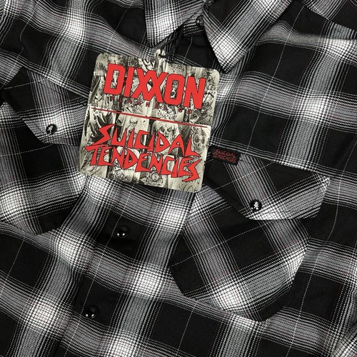 Dixxon x Suicidal Tendencies 40th Anniversary Flannel Shirt Mens M Black Plaid - Picture 2 of 6