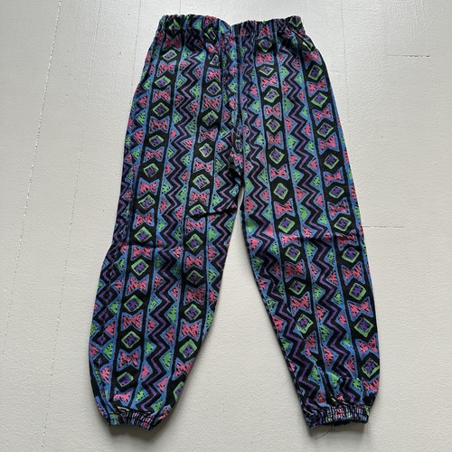 Vintage Surf Aztec Printed Cotton Pants 3T 80s 90s Vibrant Colors - Picture 6 of 7