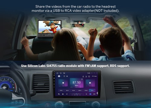 For Honda Civic Android 14 10.1" Car Stereo Radio GPS CarPlay Head Unit DSP WiFi - Bild 16 von 20