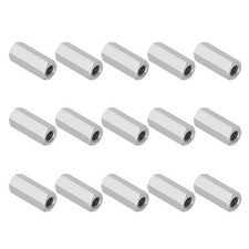 15Pcs 1/4"-20 UNC 1" Length 304 Stainless Steel Hex Coupling Nuts Connector