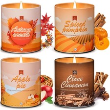 Fall Candle Set, 4 Pack Scented Candles for Home Soy Wax Candles Gift, Holida...