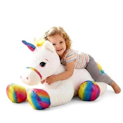 Large Unicorn Plushie 110cm Giant Soft Toy Stuffed Animal Horse Cuddly Teddy - Image 1 of 4