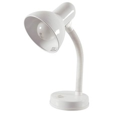 Image of Lloytron L958WH 40W LED Desk Lamp Flexible Neck White Metal Base Light