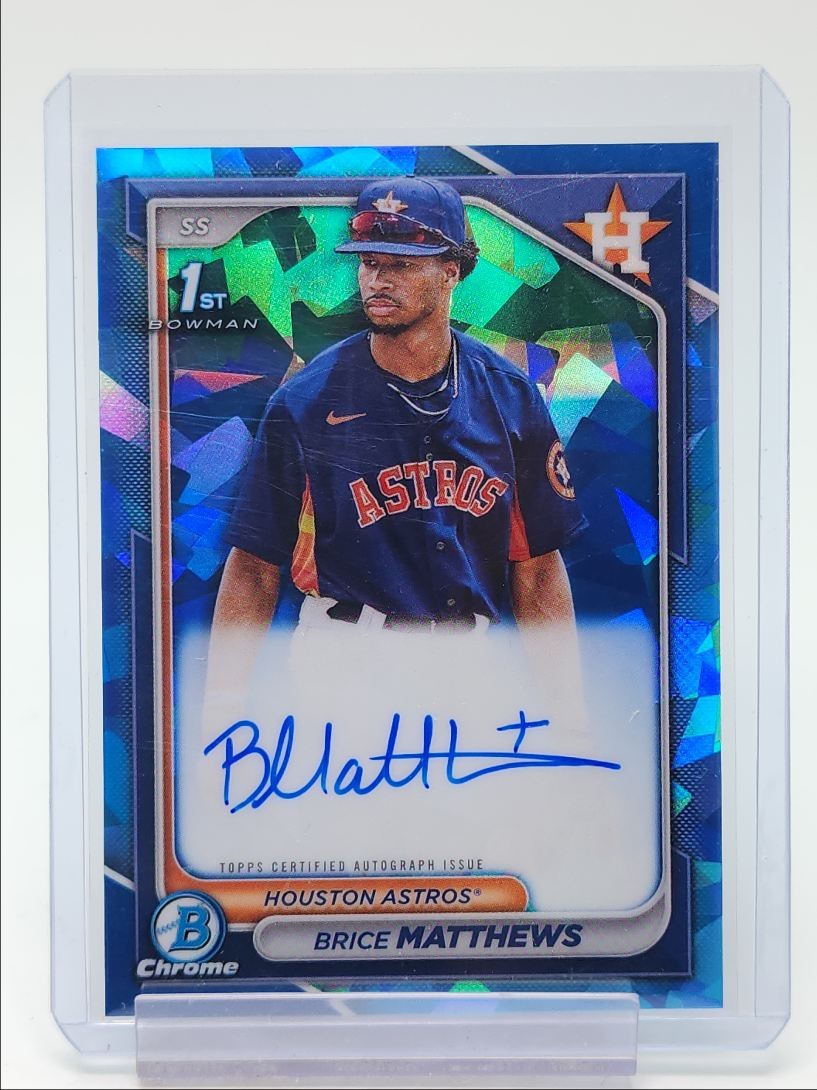 BRICE MATTHEWS 2024 BOWMAN CHROME 1ST SAPPHIRE AUTOGRAPH ASTROS AUTO Q2754