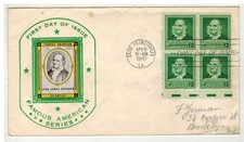 1940 FAMOUS AMERICANS CE REID PHOTO CACHET 874-33 SCIENTIST JOHN JAMES AUDUBON