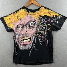 Liquid Blue Shirt Mens Large Black Wolverine Overload AOP Comic Fantasy Art