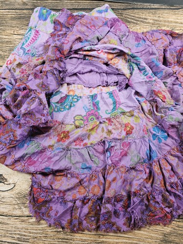 Derek Heart Womens XL Boho Multicolor Cotton Skirt Gypsy Summer Lined Floral - Picture 5 of 8