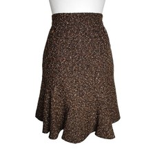 MaxMara Melange Brown Wool Blend Skirt 44 144029153