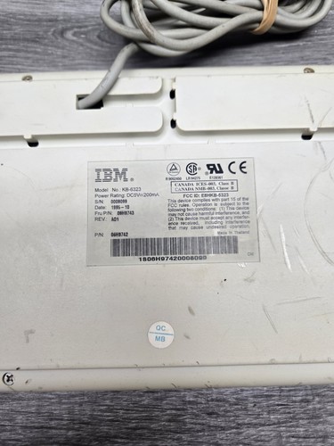 Vintage IBM Wired Keyboard KB-6323 Untested - Picture 12 of 13