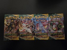 Pokémon TCG Evolving Skies Booster Packs SWSH English Sealed Artwork Set Of 4