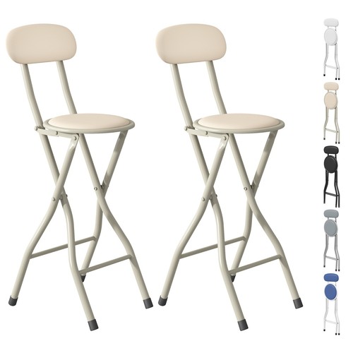 1/2/4/6Pcs Faux Leather Foldable Folading Stools w/ Metal Frame and Padded Seat - Picture 16 of 69