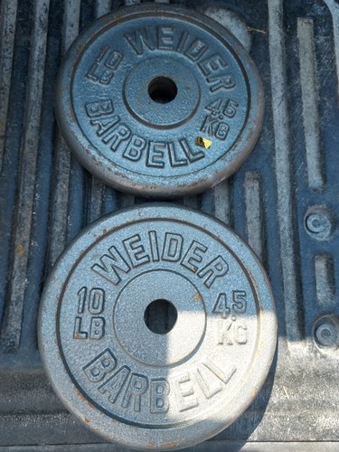 Juego de (2) Placas de Peso 10 lb WEIDER BARBELL 20 Libras Total 1" Agujero - Imagen 4 de 4