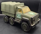 Vintage 1978 Tonka US Army Transport Truck Pressed Steel Plastic Canopy Driver