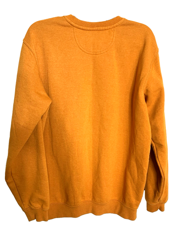 Felpa Carhartt uomo M vestibilità ampia arancione cotone poli manica lunga abbigliamento da lavoro fienile - Foto 2 di 11