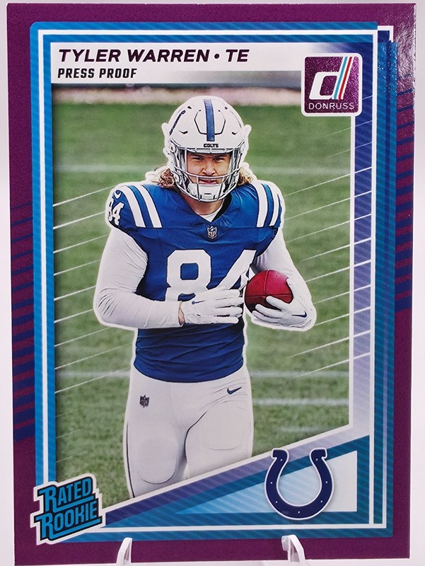 🔥2025 Donruss Tyler Warren Rated Rookie Press Proof Purple #337 RC Colts