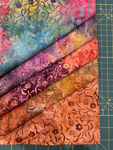Batik Sample Card - 100% cotton - 5 fabrics - 11"w x 17"l -#204 - Picture 2 of 2