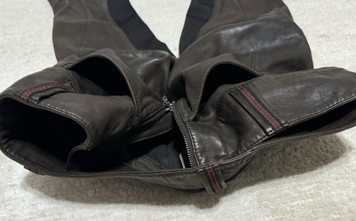 Pantalones Cortos De Colección Marithe Francois Girbaud Piel de Cordero Cuero Ecuestre Tobillo Cremallera 27 - Imagen 11 de 24