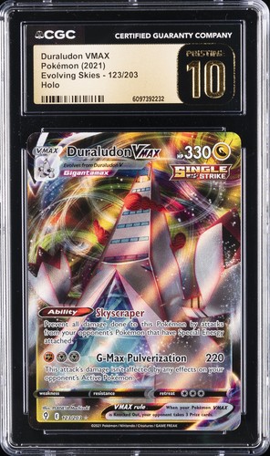 2021 POKÉMON EVOLVING SKIES HOLO #123/203 DURALUDON VMAX CGC 10 PRISTINE