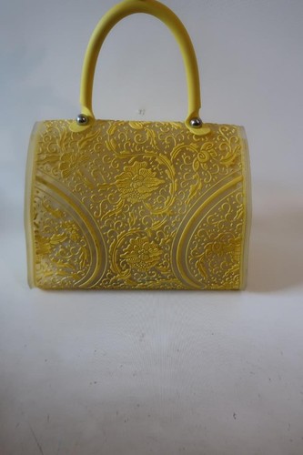 Womens Leplas Yellow/Clear Rubber Satchel Bag - Picture 5 of 9