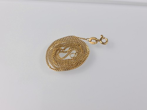 ITALY 18k Solid Yellow Gold Cuban Link 1.3MM Chain Necklace 15.25" Signed IMPA - Picture 2 of 15