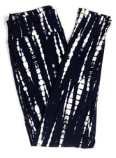 TC LuLaRoe  BLACK  WHITE TIE DYE  Leggings; SIZES 12-18; NEW IN PACKAGE 