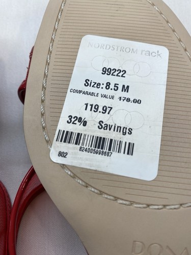 Donald Pliner Women's Cassia Kiss Mesh Toe Loop Sandal Kitten Heel Red 8.5 NWT - Picture 4 of 8