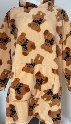 Saturdaze Teddy Bear Sherpa Hoodie Blanket One Size Oversized Plush Fleece