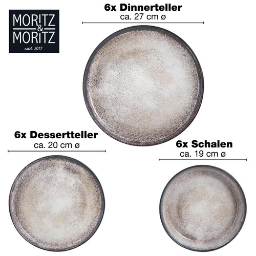VIDA 18-teiliges Geschirrset Tafelservice 6 Personen Kombiservice - Bild 3 von 8