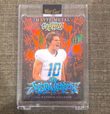 Wild Card Matte Metal Graffiti 2026 Justin Herbert Chargers 11/25 #MMGB1-JH