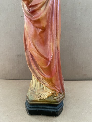 Vintage SACRED HEART OF JESUS Chalkware / Plaster Statue Figure - Picture 6 of 14