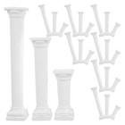 24 Pcs White Plastic Roman Column Cake Tiered Stands Support for Special Events